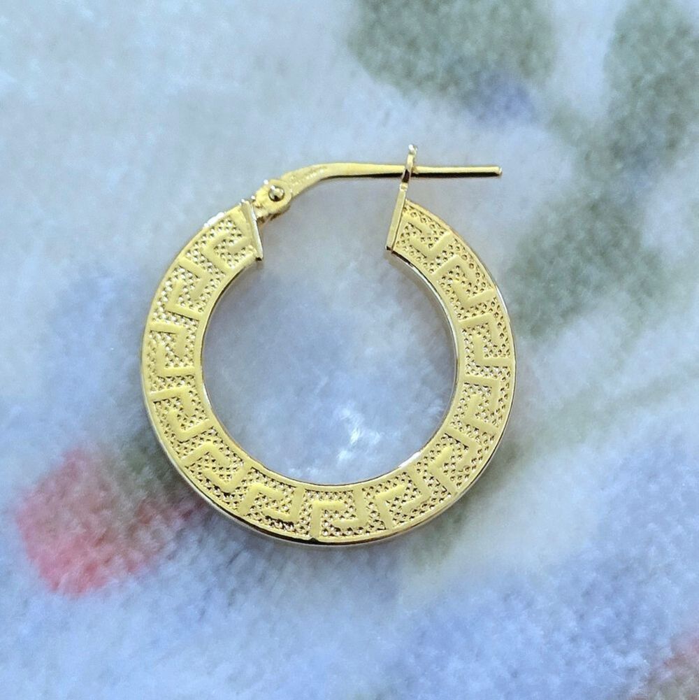 Mia Fiore Gold💛 Greek🇬🇷 Key🔑 Hoop Earrings - Picture 13 of 16
